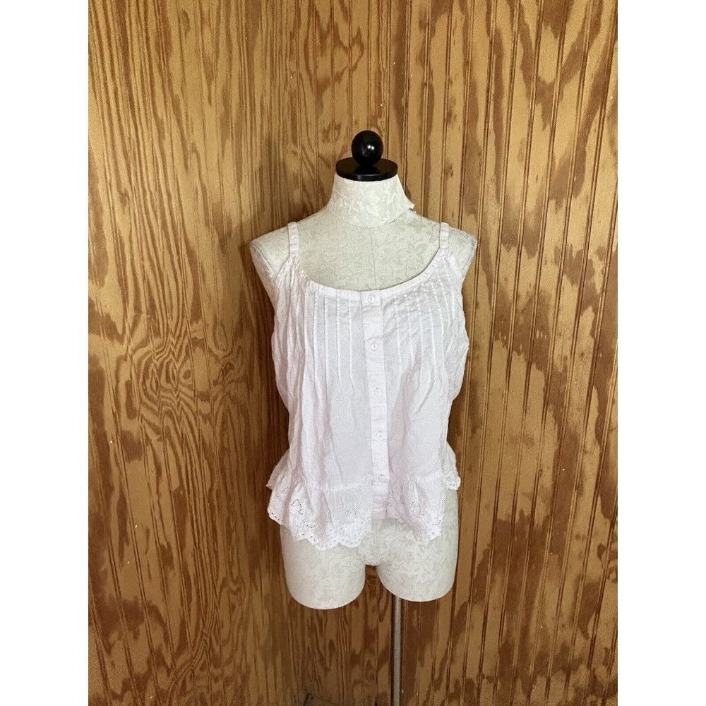 Soft Surroundings Light Blush Pink Womens Knit Sleeveless Tank Eyelet M?